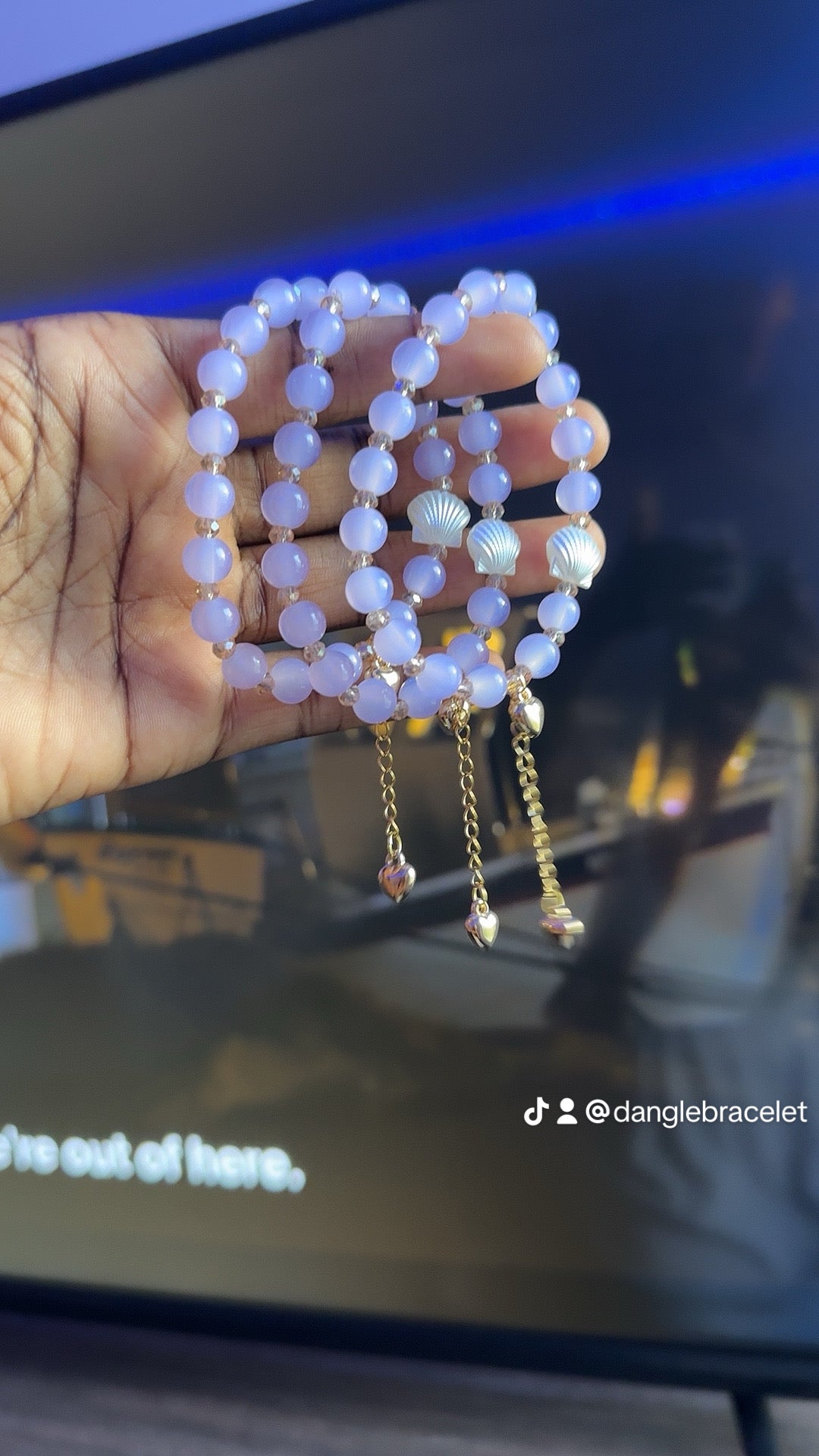 Dangle Shell/ Heart Beaded Bracelet