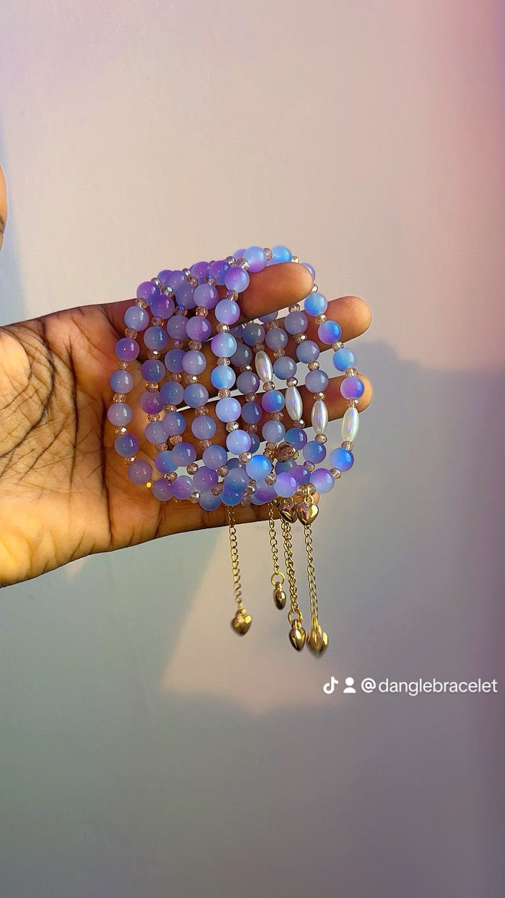 Purple Pearl Dangly Bracelet