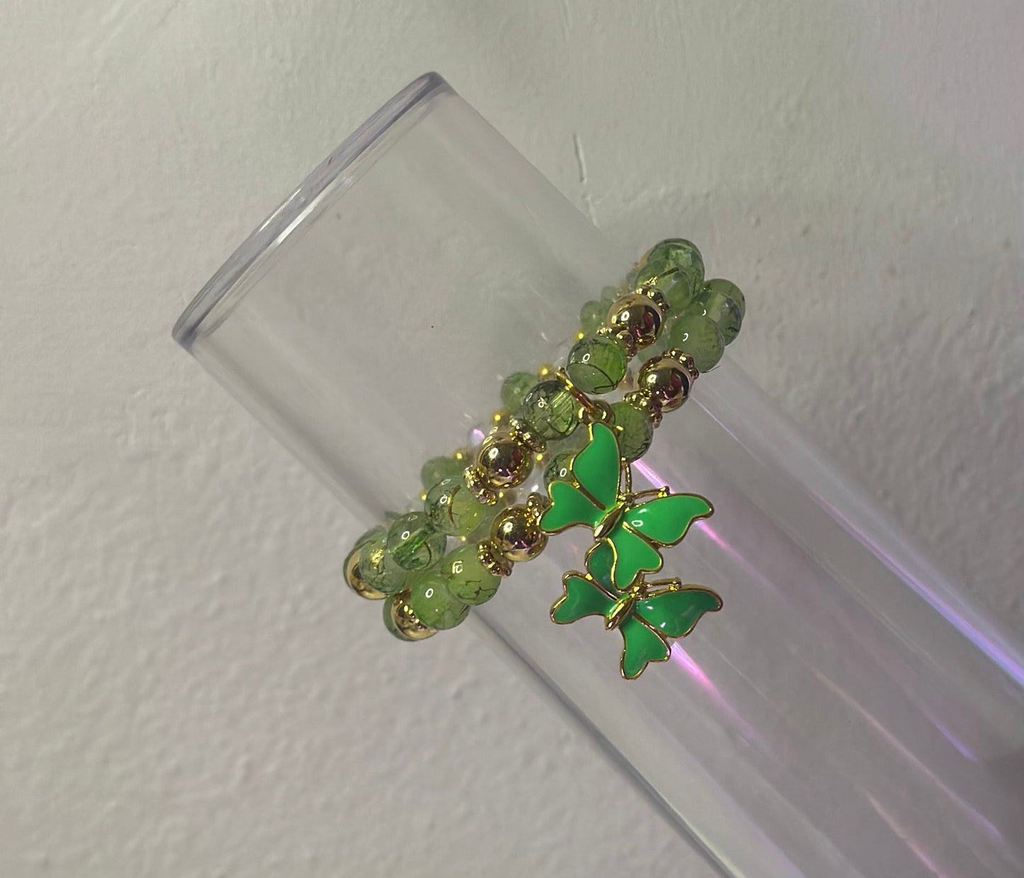 Apple green beaded bracelet