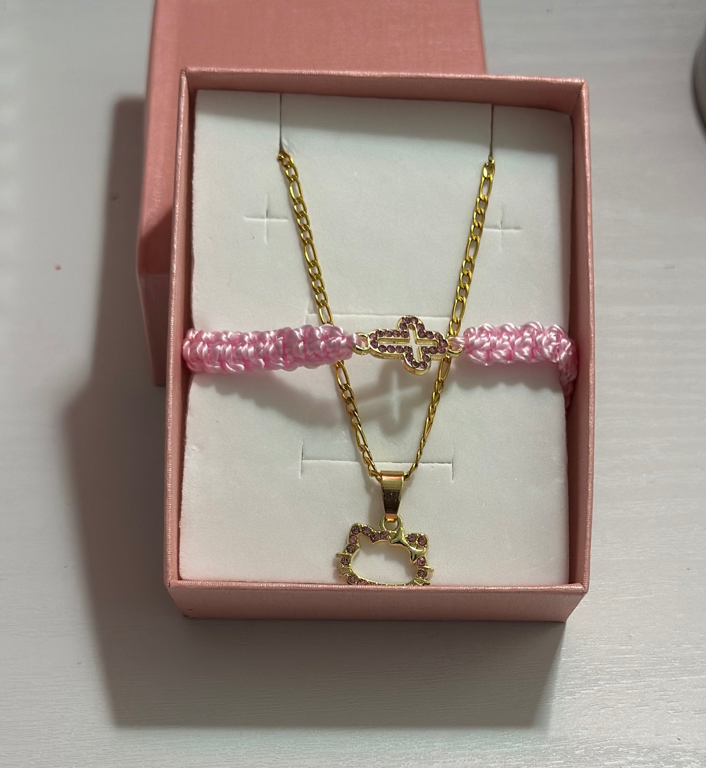 Pink Hello Kitty Necklace set