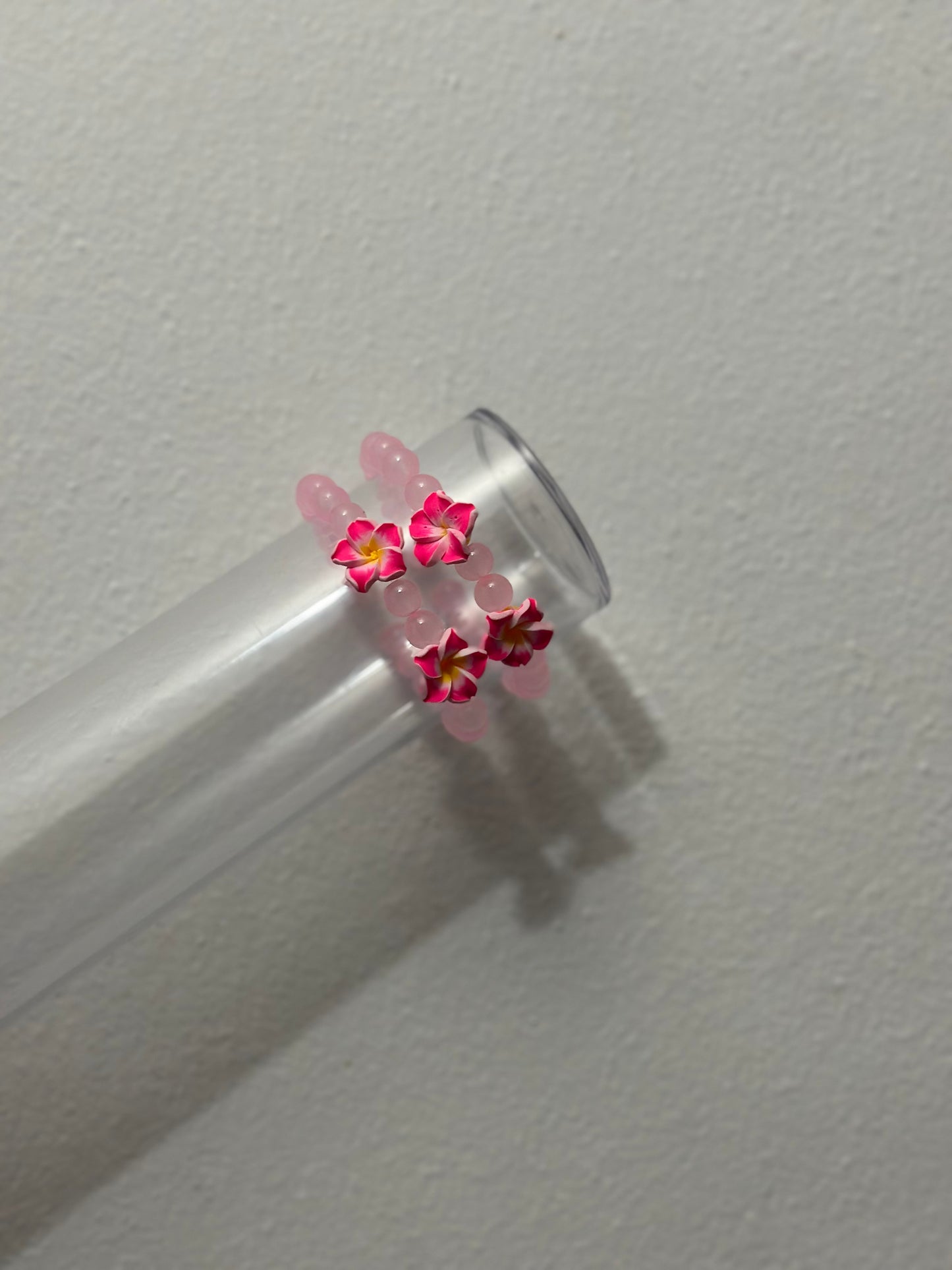 Pink Plumeria Bracelet