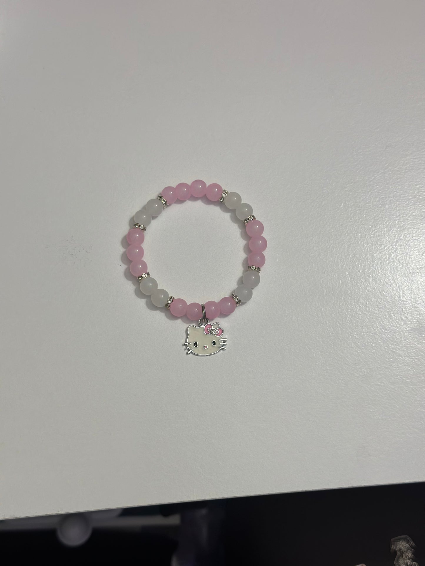 Hello Kitty Pink & Red Beaded Bracelet