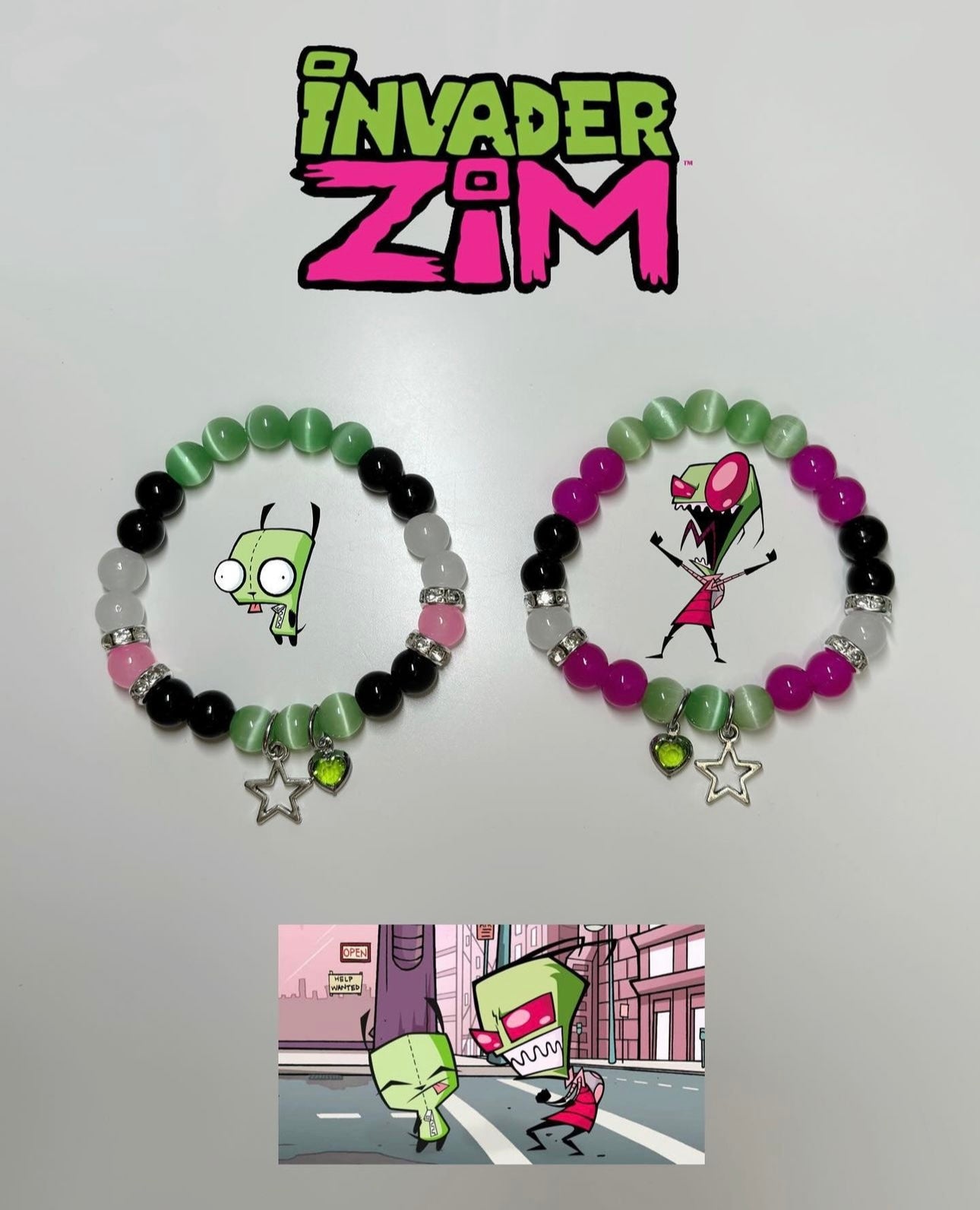 Zim Invader Beaded Bracelet Set