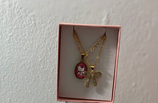 Hello Kitty & Croquette Necklace set