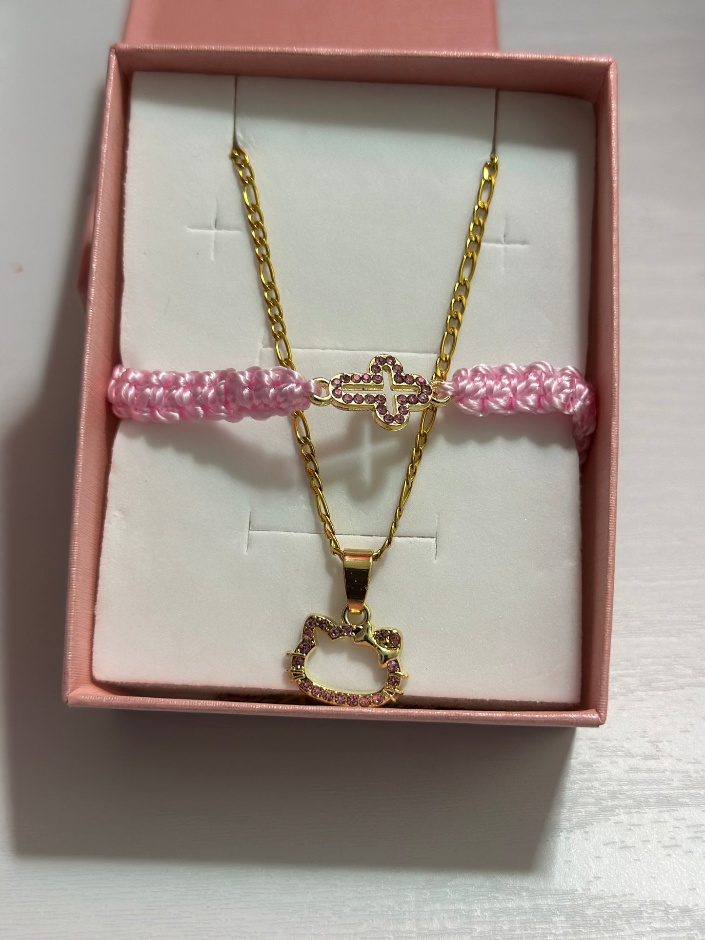 Pink Hello Kitty Necklace set